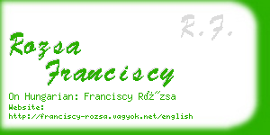 rozsa franciscy business card